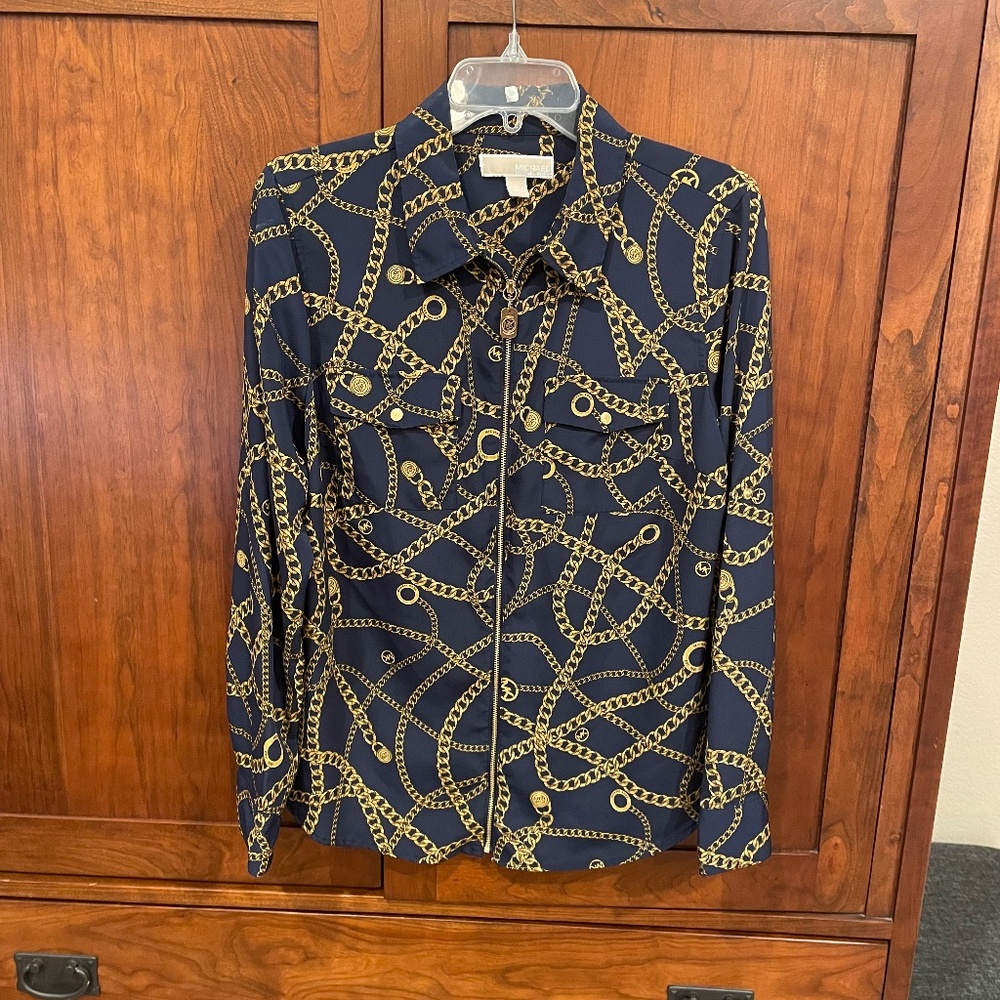 Michael Kors full zip shirt jacket, womens Large